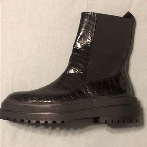 Black combat boots
